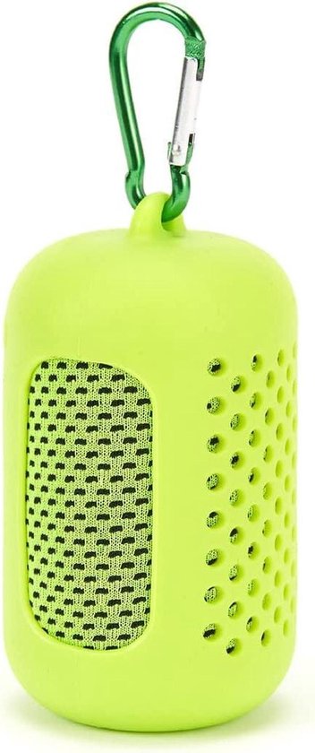 IJshanddoek - Sneldrogend koeldoek - Sport en outdoor - Met handige opbergdoos - 30 x 90 cm - Groen