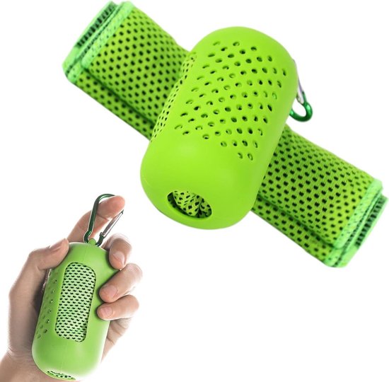 IJshanddoeken Nek Gezicht - Koelhanddoeken Zomer - Direct Verkoelen - Hyperverdampt Mesh Materiaal - 30 x 80 cm - Groen