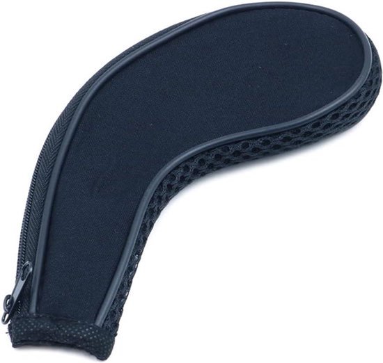 IJzeren Hoofd Covers - Golf Club - 10 Pack - Rits - Ijzeren Covers - Beschermhoesjes - Geschikt voor Ijzers - Zwart - Nieuwste model