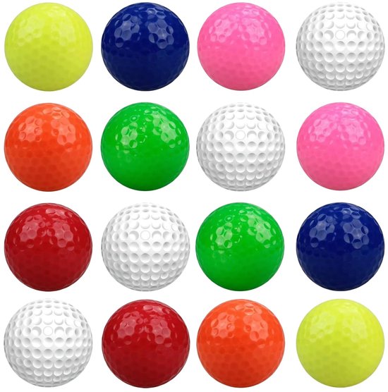 IMPERATORIS® Golf Oefenballen - Airflow Ballen - Geperforeerde Plastic Ballen - Voor Training in Tuin en Binnen - Lichtgewicht - Set van 16 - Rood, geel, blauw, groen, oranje, roze, wit