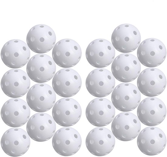 IMPERATORIS® Golf Oefenballen - Airflow Ballen - Geperforeerde Plastic Ballen - Voor Training in Tuin en Binnen - Lichtgewicht - Set van 24 - wit