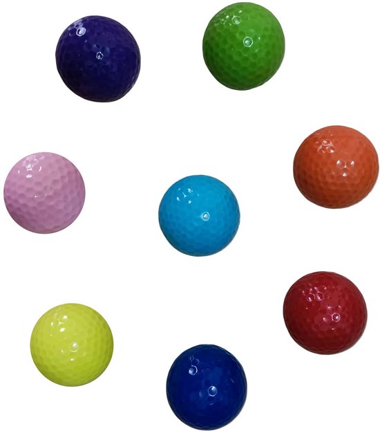 IMPERATORIS® Golf Oefenballen - Airflow Ballen - Geperforeerde Plastic Ballen - Voor Training in Tuin en Binnen - Lichtgewicht - Set van 8 - Rood, roze, donkerblauw, lichtblauw, groen, geel, oranje, paars