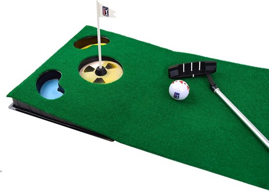 Indoor Golf Putting Set met Mat, Inklapbare Putter en Oefenhulpmiddelen