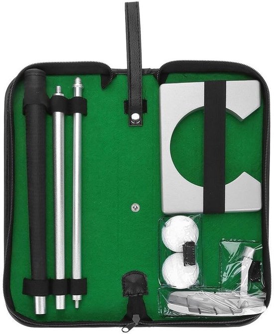 Indoor Golf Training Set voor Thuis en Kantoor, Draagbare Golfclubs, Inklapbaar, Inclusief 2 Ballen en Opbergtas met Rits