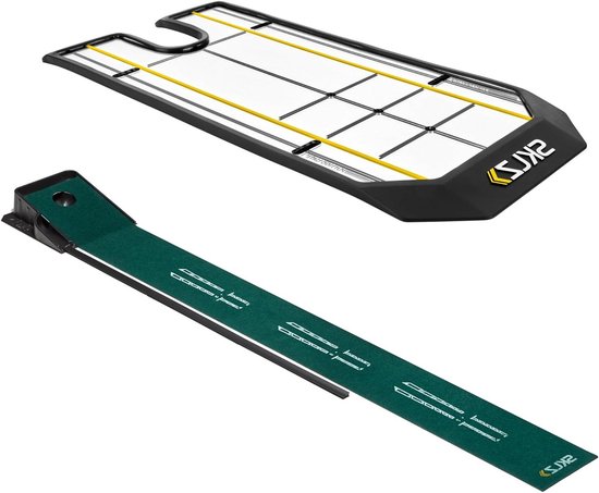 Indoor Putting Mat - Golf Trainingsmat - Nauwkeurigheid Verbeteren - Automatische Balterugkeer - 9 x 16 inch - Groen