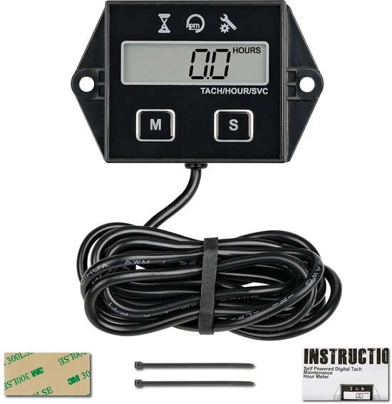 Inductieve Tachymeter met Uurteller en Snelheidsmeter voor Kleine Motoren van Merkloos
