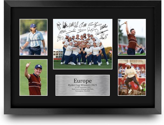 Ingelijste Golf Memorabilia Gedrukte Handtekening Foto Ryder Cup Editie - A3 van Merkloos