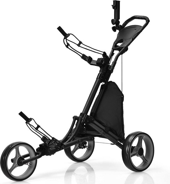 Inklapbare Golf Trolley met 3 Wielen - Lichtgewicht Aluminium en Verstelbaar van Merkloos