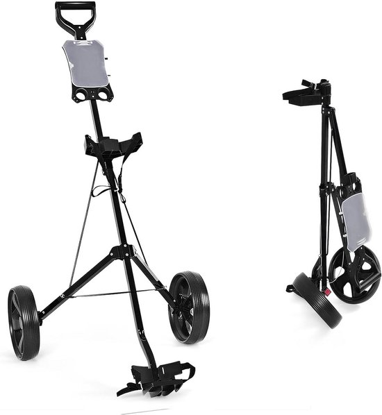 Inklapbare Golftrolley met 2 Wielen, Golfkar met Scorebord voor Elke Golftas van Merkloos