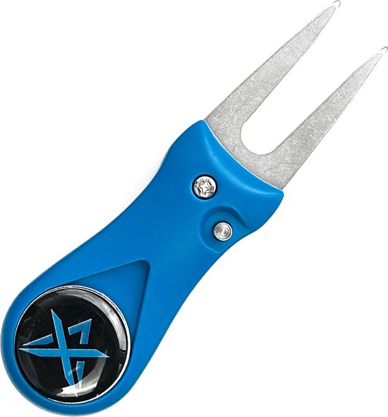 Inklapbare Pitchfork - Inclusief Bal Marker - Pitch Fork - Golf Accessoire - Blauw - ATHLIX van ATHLIX