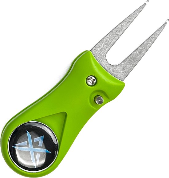 Inklapbare Pitchfork - Inclusief Bal Marker - Pitch Fork - Golf Accessoire - Groen - ATHLIX van ATHLIX