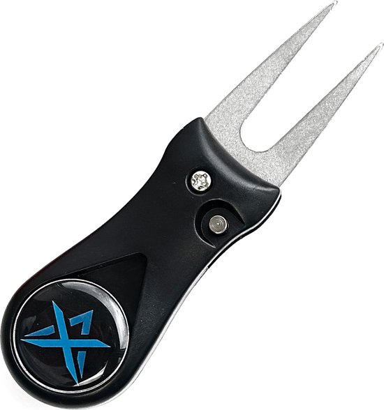 Inklapbare Pitchfork - Inclusief Bal Marker - Pitch Fork - Golf Accessoire - Zwart - ATHLIX van ATHLIX