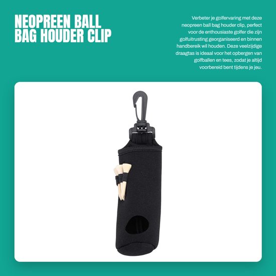 Inovra- Ball Bag Waterdicht - Neopreen Houder - Draagtas - Golfaccessoires - 3 Golftees - Duurzaam en Comfortabel - Golfballenhouder