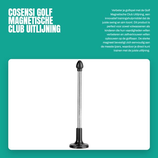 Inovra- Golf Uitlijningshulpmiddel met Sterke Magneet - Telescopische Paal - Golf Trainer voor Volwassenen/Kinderen - Swing Aimer - Professioneel/Beginner - Verstelbare Lengte - Golftrainer