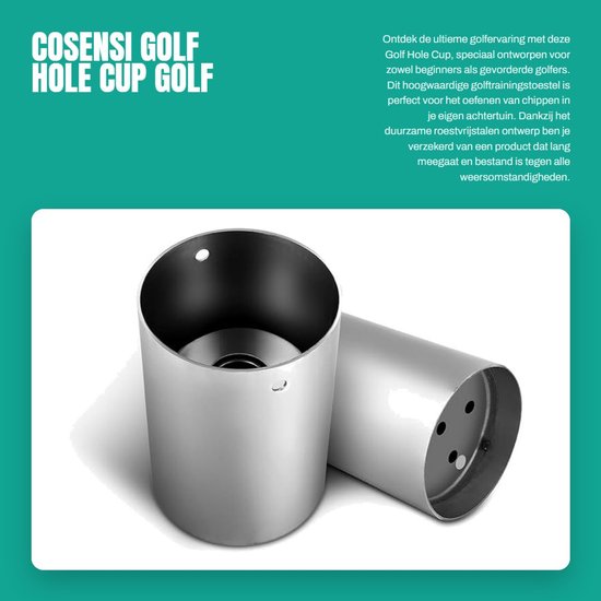 Inovra- Golfholecup Roestvrijstalen Oefenhulpmiddel - Golfhole Sleeve - Duurzaam - Golftraining - Chippen - Hoogwaardige Kwaliteit - Golfputt