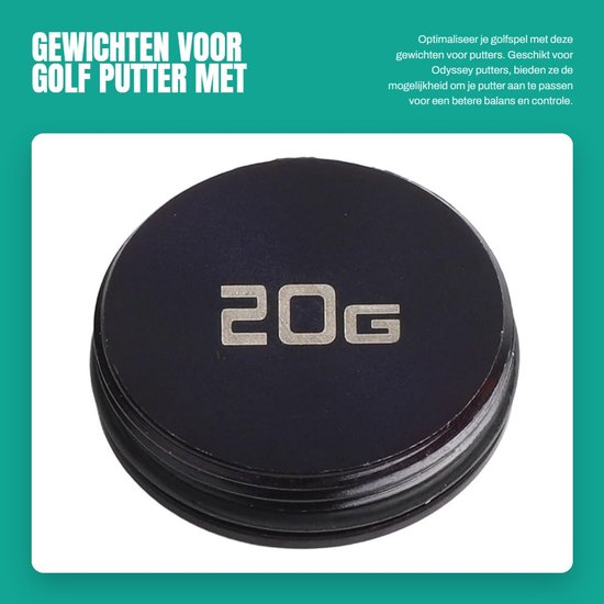 Inovra- Puttergewichten Set - 5g/10g/15g/20g - Geschikt voor Odyssey Putter - Slijtvast Materiaal - Eenvoudige Structuur - Ideaal voor Training - Golfgewichten