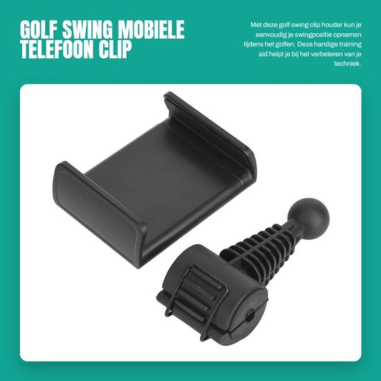Inovra- Telefoonhouder Golf - Golfswing Clip - Training Aid - Beugel voor Golfkar/Golfclub - Opnemen Swing Positie - Scherpe Momenten Vastleggen - Telefoonclip