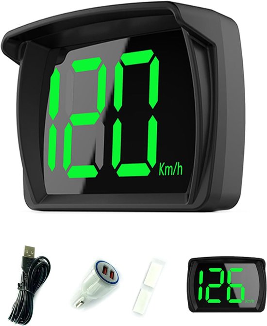Intelligente GPS HUD Snelheidsmeter,Auto HUD Headup Display KM/H MPH met LED Grote Politie Display voor Auto Truck SUV Motorfiets