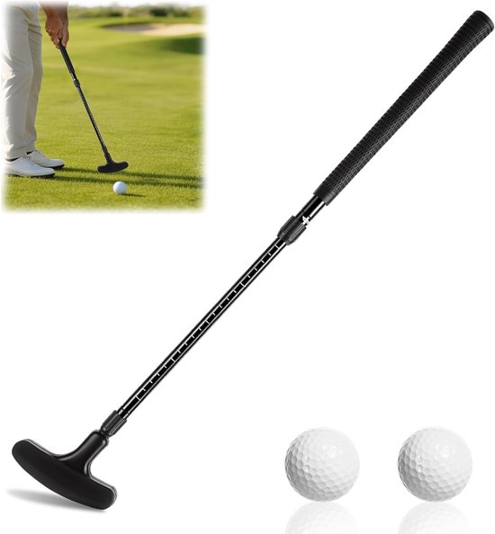 Intrekbare golfputter voor kinderen en volwassenen, perfect voor mini-golf en golfoefeningen, inclusief 2 ballen voor binnen en buiten gebruik