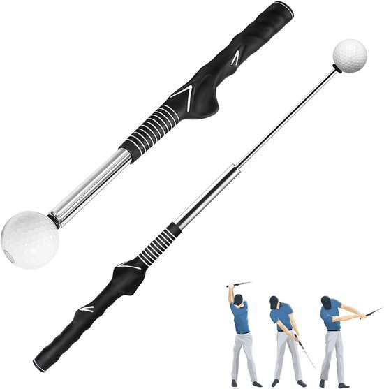 Intrekbare golftrainingshulp voor het verbeteren van swingtechniek, bal-slaghouding en grip, geschikt voor binnen en buiten gebruik