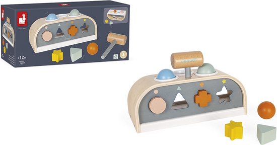 Janod Sweet Cocoon - Tap Tap Hamerbank En Vormenstoof - Behendigheidsspeelgoed Voor Uren Speelplezier! - Geschikt Vanaf 1 Jaar van Janod