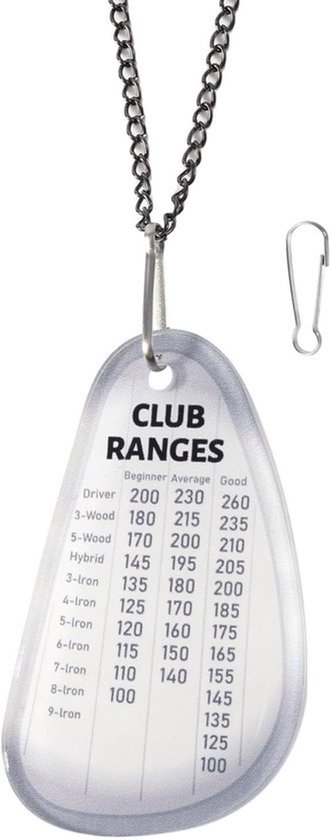 Jhubersproducts - Golf Club Range Chart Card - Acryl Yardage Kaart