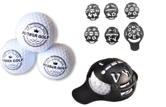 Jobber Golf - 3 golfballen + bal marker - Inclusief stift van Jobber