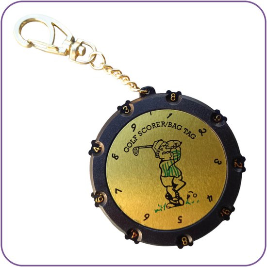 Jobber Golf teller - golf accessoires - golf slagenteller - 18 holes - Goudkleur scoreteller van Merkloos