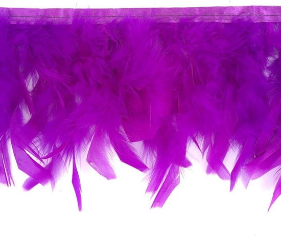 Kalkoenveren Trim Fringe voor Feest Trouwjurk Naaien Ambachten Kostuums Decoratie Pack van 2 Yards (Paars)