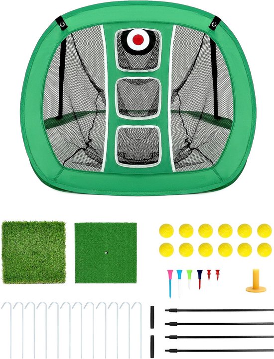 Kilkuran ® Complete Golf Trainingset met Praktisch Opvouwbaar Net en Accessoires voor Thuisgebruik van Kilkuran