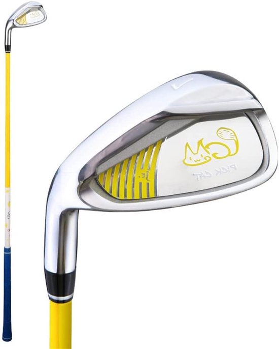 Kinder Golf IJzers - Junior Golfclub Oefenclub - Golf Leren - Carbon Shaft - Leeftijd 9-12 - Geel