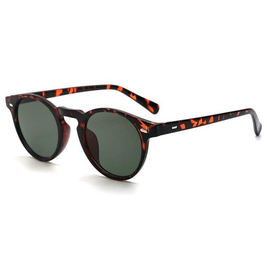 Kleine Zonnebril - Unisex Trendy Zonnebril - Luipaard met Zwart Glas van Klein