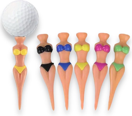 Kleur je Golfsessies Met De Grappige Golftee Set van 6 Stuks van Think Creative Gifts