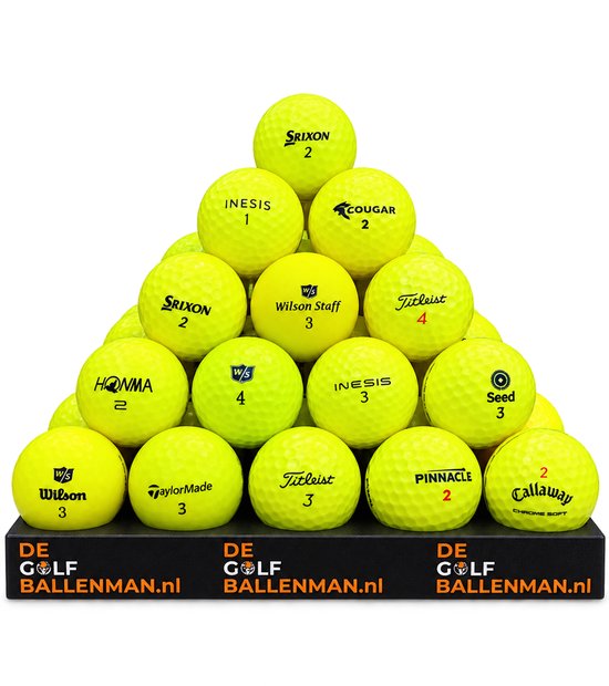 Kleurmix geel - Lakeballs - 50 gebruikte golfballen