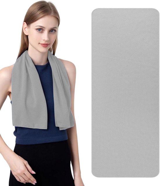Koeldoeken Nek - Ademende Wraps - Sport en Reizen - Directe Verfrissing - 100x30 cm - Grijs