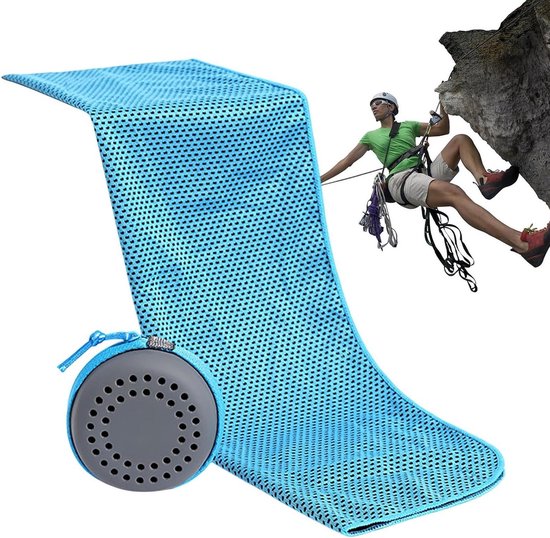 Koelende nekhanddoek - Sneldrogende koude pads - Sport en outdoor - Zweetabsorberende stof - 89 x 83 centimeter - Hemelsblauw