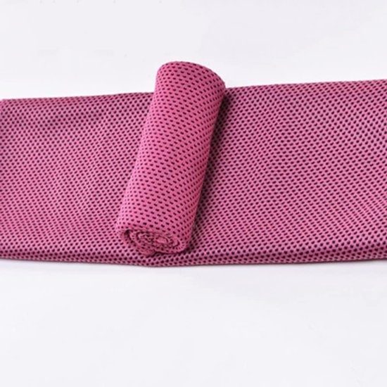 Koelhanddoek - IJsdoek Microvezel - Sport en Ontspanning - Sneldrogend Ademend - 30x80 cm - Roos Rood