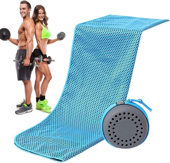 Koelhanddoek - Zweethanddoek - Sport en outdoor - Super absorberend - 90x30cm - Luchtblauw
