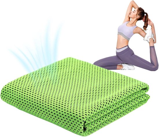 Koelhanddoeken - Natte handdoeken - Sport en Beweging - Ademend mesh materiaal - 30 x 80 cm - Helder Groen