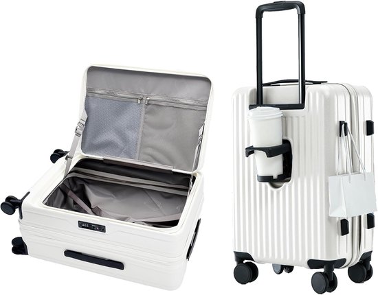 Koffer met TSA-slot, bekerhouder en haak, 24 inch, 8 wielen van Dailygoods