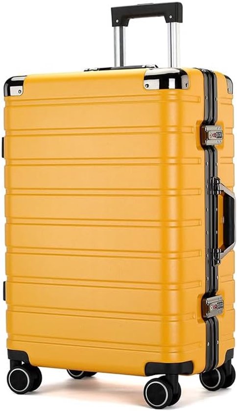 Koffer met USB- en Type-C-oplaadpoort, 24 inch, geel