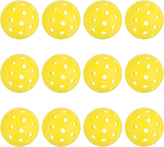 Komkommerballen, 40 gaten, geel, 12 stuks, voor binnen en buiten, sport