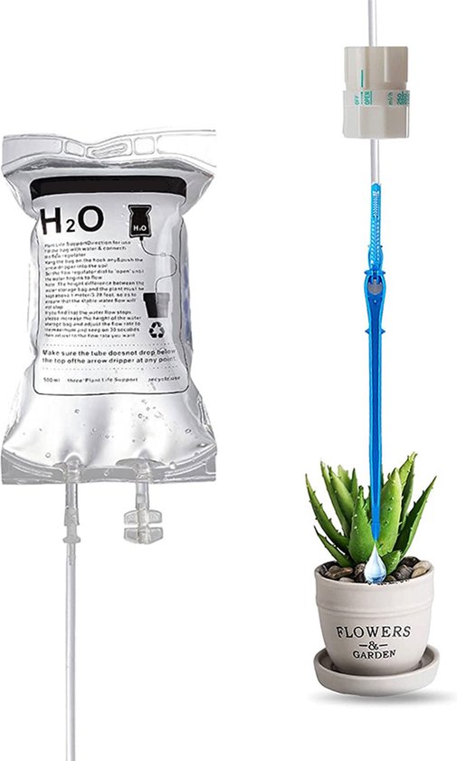 Koning Import - Plantendruppelaar - 350ml - Verstelbaar - Druppelirrigatie - Bewateringssysteem - Automatische - Plant - Bloem - Waterzak van Koning Import