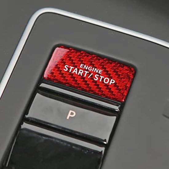 Koolstofvezel Auto-Motor Start-Stop Schakelaar Knop Sticker voor Volkswagen Golf 8 - Interieur Accessoire