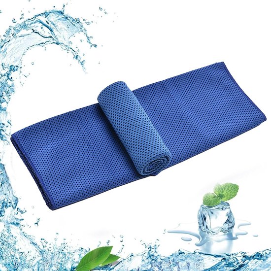 Koude Sport Handdoeken - Koelmat Zweetdoek - Sport Koel Houden - Onmiddellijke Verkoeling - 30 x 90 cm - Donkerblauw