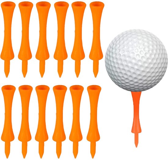 Kunststof Golf Thees - Set van 70 - Oranje - Herbruikbaar