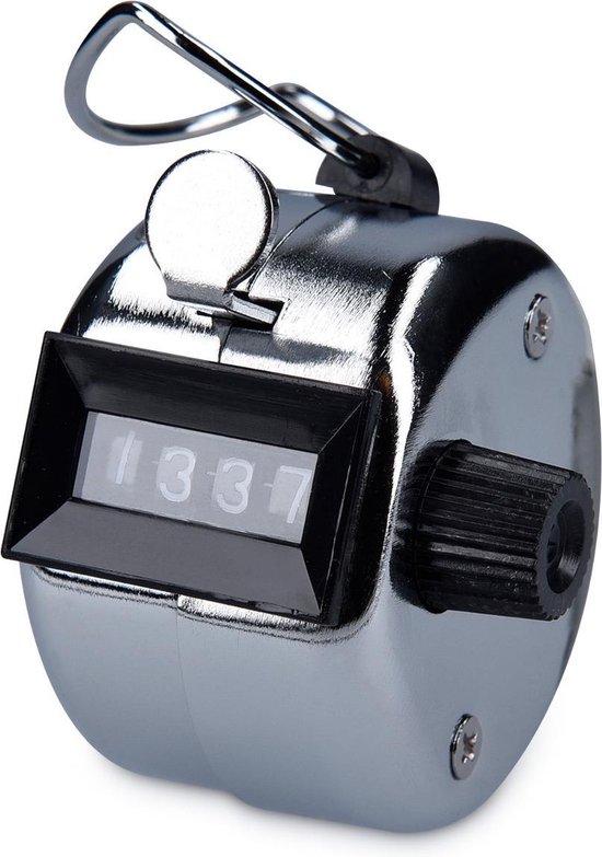 kwmobile personenteller - Handteller voor golf, breien en het tellen van mensen - 4-cijferige hand held tally counter - Van 0 tot 9999