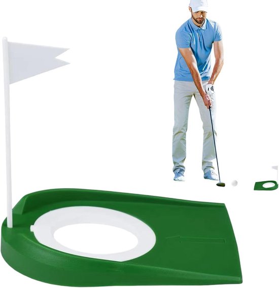 KZQ Putting oefenset - Golf oefenmat - Putting oefenmat - Indoor golf trainingsaccessoires - Geschikt voor binnen- en buitengebruik en beginnerstraining