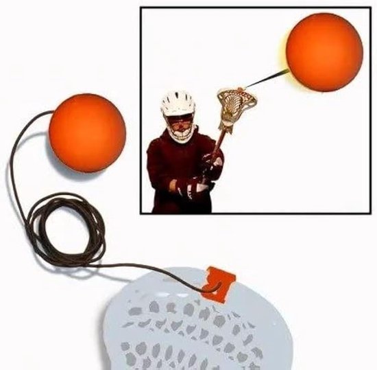 Lacrosse Bal - Trainingsbal Oefenbal - Hand-oog Coördinatie - Universele Bevestiging - Standaard Maat - Oranje
