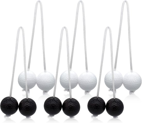 Laddergolf Ballen - Werpspellen Ballen - Buiten Spelen - Duurzaam Kunststof - 50mm Diameter - Zwart Wit van Merkloos